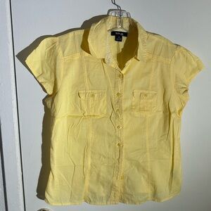 Chic Yellow Button-Down Shirt for Women